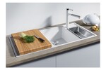 Превью картинка Гранитная мойка Blanсo AXIA III 6 S SILGRANIT PuraDur белый чаша справа, разделочный столик ясень c кл.-авт. InFino #2