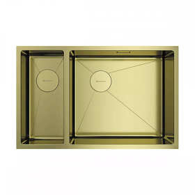 Картинка Omoikiri Taki 69-2-U/IF-R Side-LG нерж. сталь/светлое золото