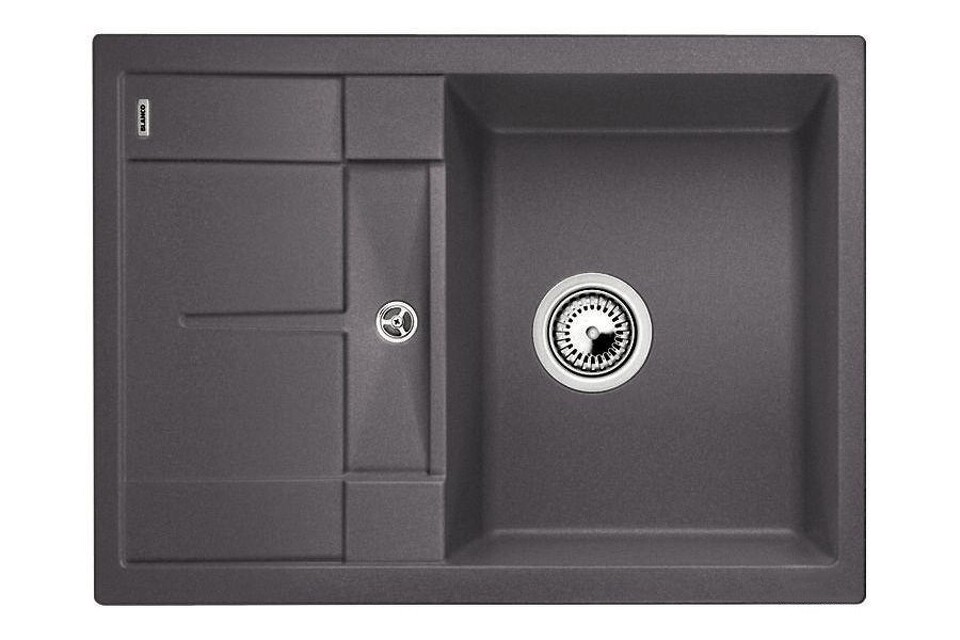 Фото Гранитная мойка Blanсo METRA 45 S Compact SILGRANIT PuraDur темная скала, с клапаном-автоматом