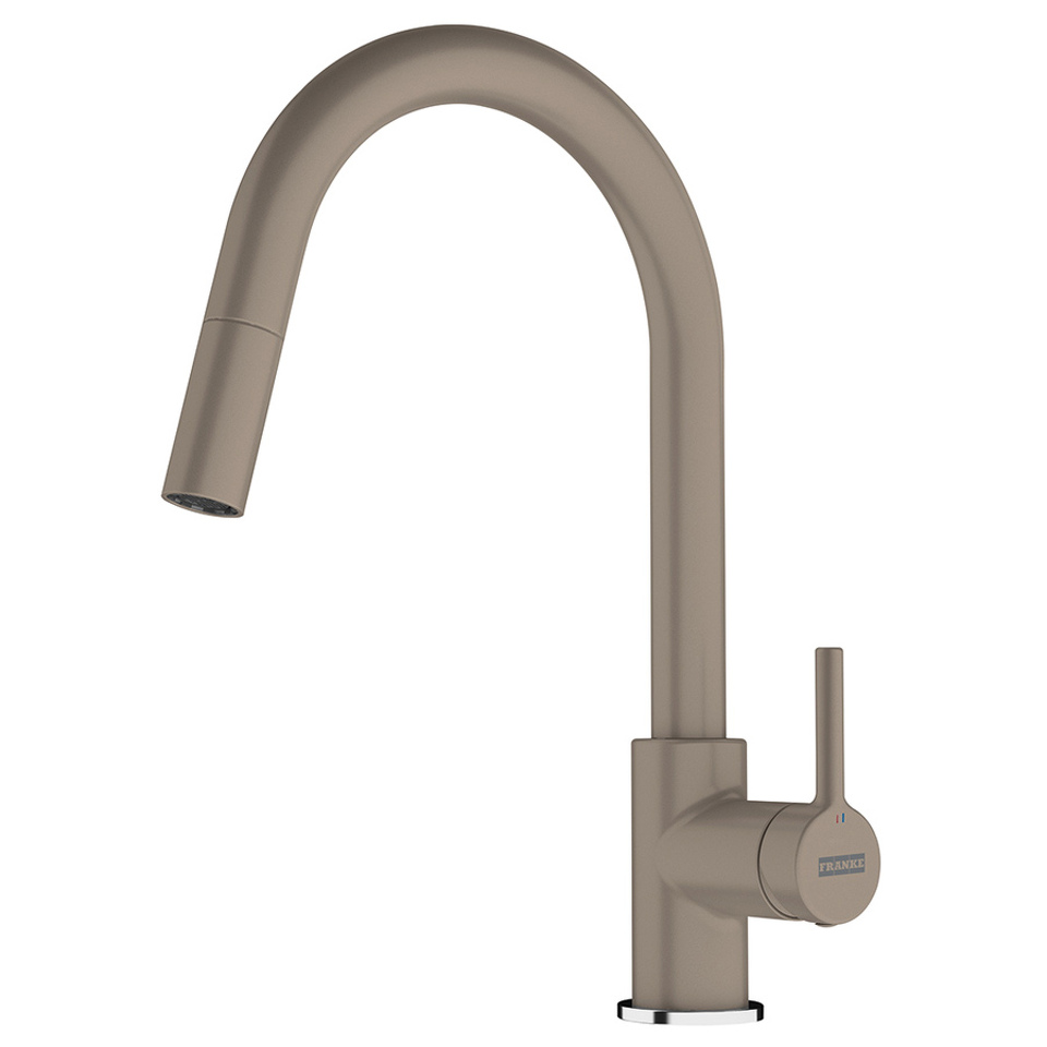 Фото Смеситель для кухни Franke Lina с выдвижным шлангом миндаль