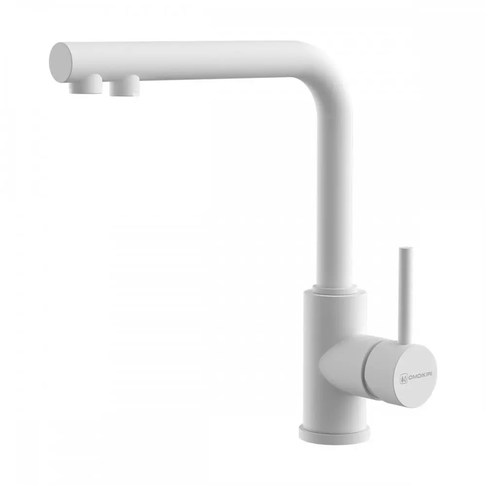 Фото Смеситель для кухни Omoikiri Nakagawa 2 Plus-WH латунь/белый