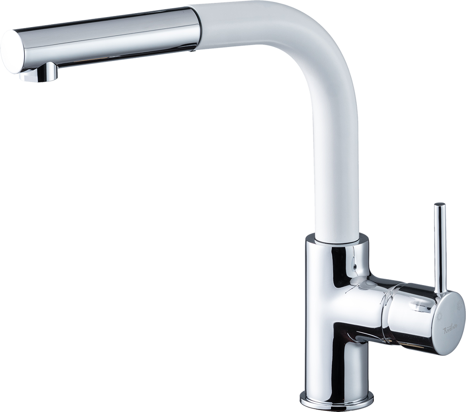 Фото Смеситель для кухни Rivelato  Ledro Г-обр.с выдвижной лейкой D-35мм brina/cromo