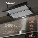 Превью картинка Встраиваемая вытяжка Weissgauff TEL 600 Black Glass #1