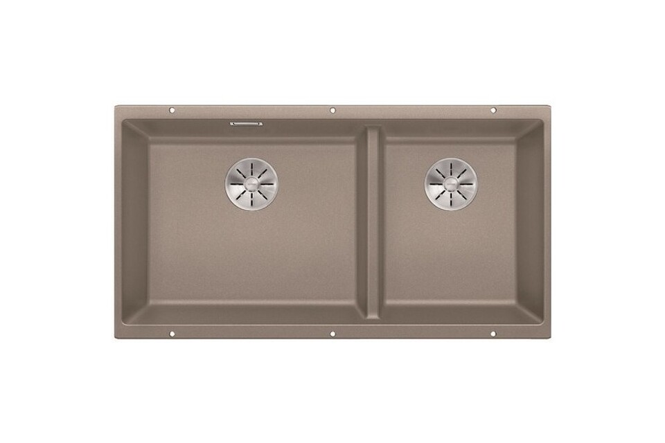 Фото Гранитная мойка Blanсo SUBLINE 480/320-U SILGRANIT PuraDur  серый беж c отв.арм. InFino