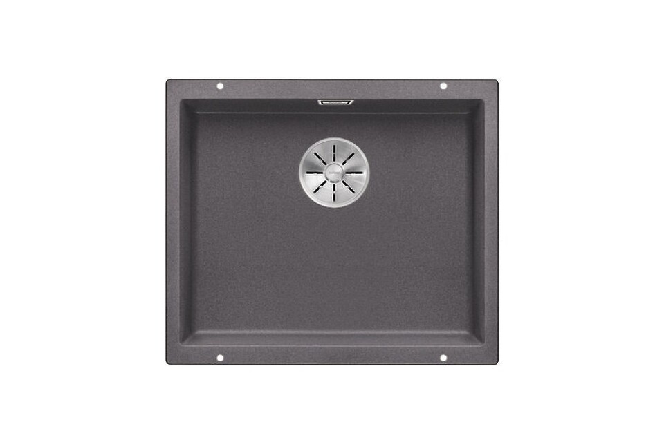 Фото Гранитная мойка Blanсo SUBLINE 500-U SILGRANIT PuraDur темная скала с отв.арм. InFino