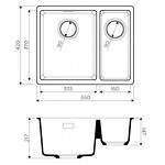 Превью картинка Гранитная мойка Omoikiri Kata 55-2-U-SA Artgranit/бежевый #2