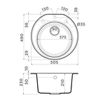 Превью картинка Гранитная мойка Omoikiri Miya 50-R-GR Tetogranit/leningrad grey #2
