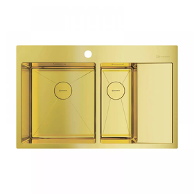 Картинка Omoikiri Akisame 78-2-L-LG нерж. сталь/светлое золото