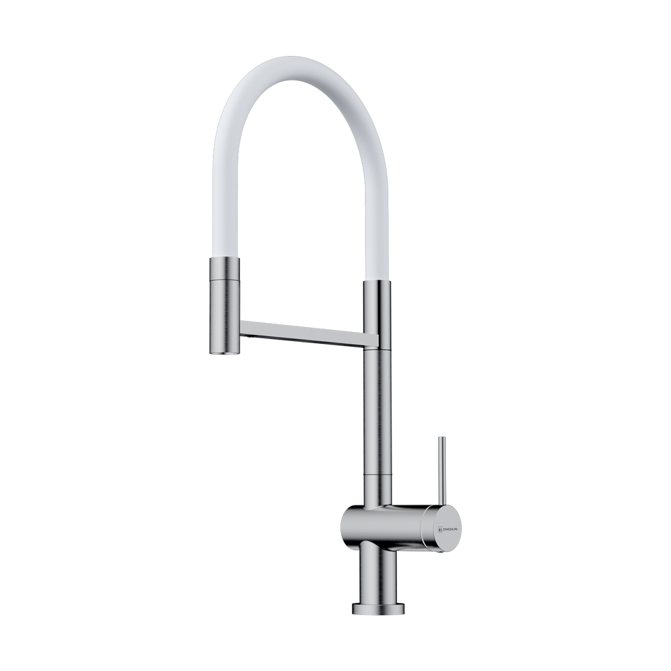 Фото Смеситель для кухни Omoikiri Kanto 2 Plus-SB латунь/нержавеющая сталь/белый