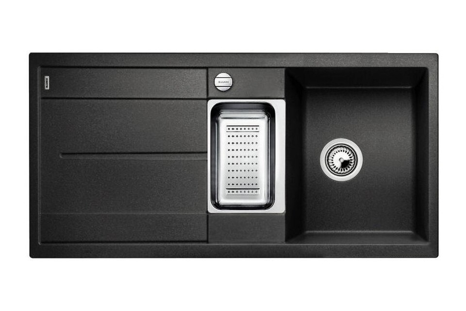 Фото Гранитная мойка Blanсo METRA 6 S-F SILGRANIT PuraDur антрацит, с клапаном-автоматом