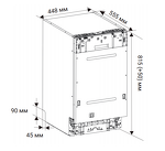 Превью картинка Посудомоечная машина 45см встраиваемая Weissgauff BDW 4538 Touch Inverter Autoopen Timer Floor #36