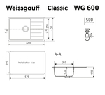 Превью картинка Гранитная мойка Weissgauff WG 60002 Classic Ivory #2