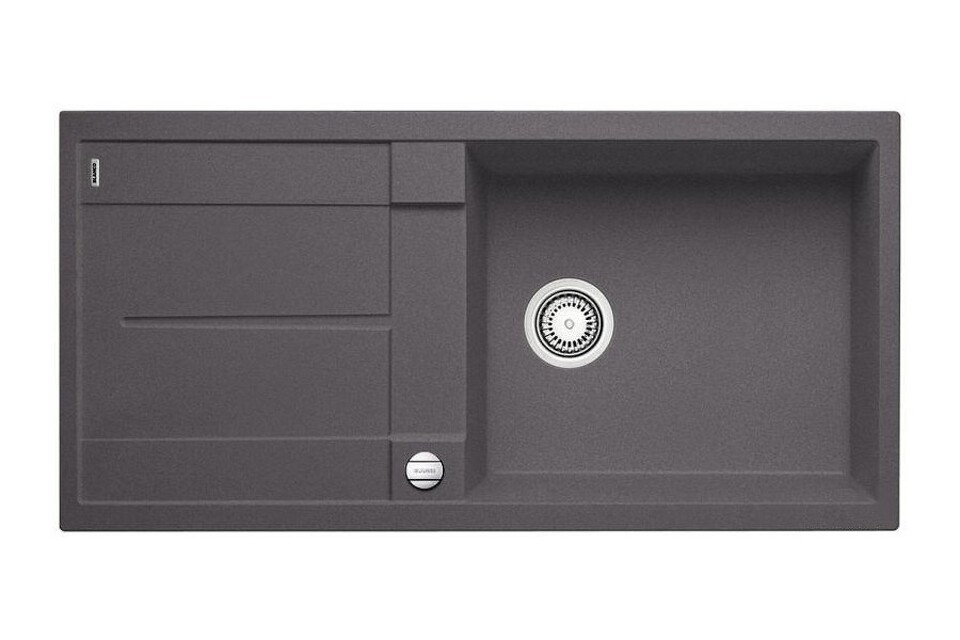 Фото Гранитная мойка Blanсo METRA XL 6 S-F SILGRANIT PuraDur темная скала, с клапаном-автоматом