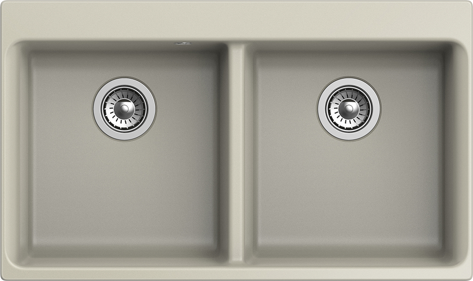 Фото Кварцевая мойка Rivelato AXEL 90-2D 2-чаши 870*520мм topazio