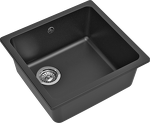 Превью картинка Кварцевая мойка Rivelato BERKANA 45 подст.монтаж 1-чаш 485*455 antracite #2