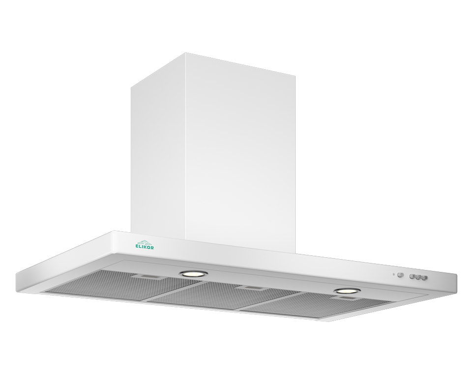 Фото Т-образная вытяжка  Elikor Квадра 60П-430-К3Д белый