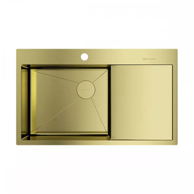 Картинка Omoikiri Akisame 86-L Side-LG нерж. сталь/светлое золото