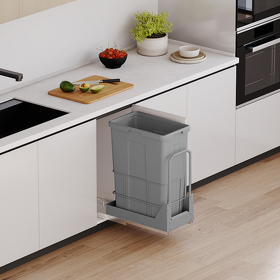 Картинка Duslar Мусорное ведро SCOTT 35 л, распашной фасад 300 мм, антрацит