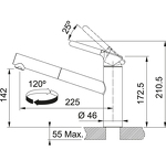 Превью картинка Смеситель для кухни Franke Orbit с выдвижным шлангом хром/бежевый #2