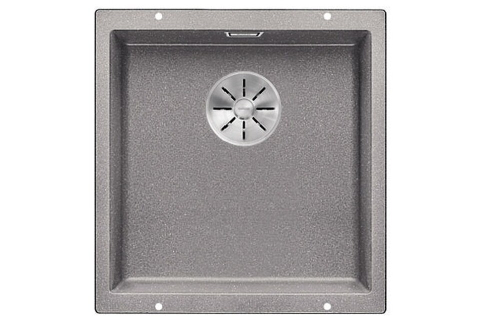 Фото Гранитная мойка Blanсo SUBLINE 400-U SILGRANIT PuraDur алюметаллик с отв.арм. InFino