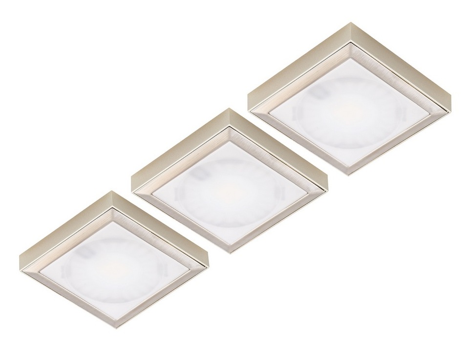 Фото Forma e Funzione Комплект из трансф-ра и 3-х накладных светодиод. светильника SUN QUADROxT, 24V, теплый, сталь
