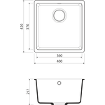 Превью картинка Гранитная мойка Omoikiri Kata 40-U-PA Artgranit/пастила #2