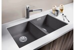 Превью картинка Гранитная мойка Blanсo SUBLINE 350/350-U SILGRANIT PuraDur черный с отв.арм. InFino #2