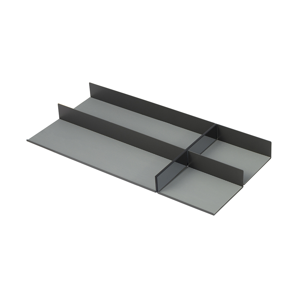 Фото Duslar Лоток-вкладыш TITAN со стеклом для выдвижной корзины, ширина 200 мм, глубина 440 мм, антрацит/серый