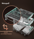 Превью картинка Посудомоечная машина 45см встраиваемая Weissgauff BDW 4536 D Inverter AutoOpen Infolight #11