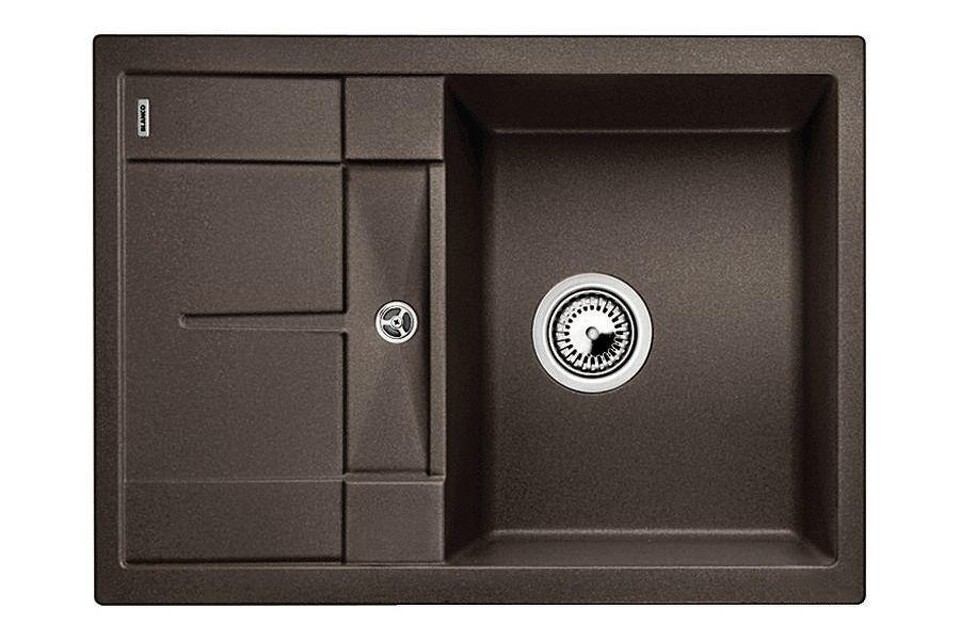 Фото Гранитная мойка Blanсo METRA 45S Compact SILGRANIT PuraDur кофе, с клапаном-автоматом