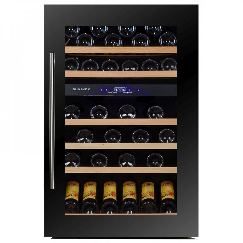 Фото Шкаф винный встраиваемый Винный холодильник (шкаф) компрессорный Dunavox 57 бут DX-57.146DBK