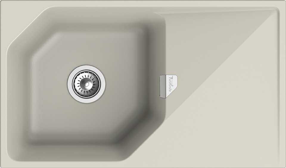 Фото Кварцевая мойка Rivelato LOCUS 85 1-чаш 850*500 topazio