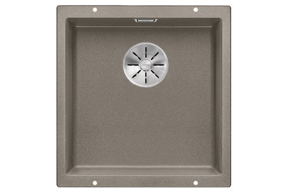 Фото Гранитная мойка Blanсo SUBLINE 400-U SILGRANIT PuraDur серый беж с отв.арм. InFino