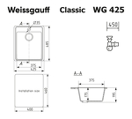 Превью картинка Гранитная мойка Weissgauff WG 42501 Classic White #2
