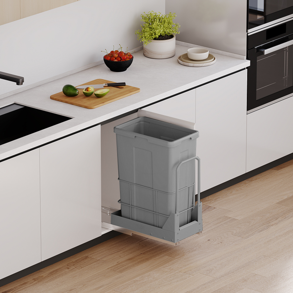 Фото Duslar Мусорное ведро SCOTT 35 л, распашной фасад 300 мм, антрацит