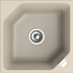 Превью картинка Кварцевая мойка Rivelato LOCUS 50 1-чаш 500*500 beige scuro #1